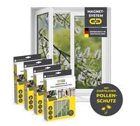 EASYmaxx Insect Protect zanzariera e antipolline | con attacco magnetico | zanzariera per finestre | zanzariera antipolline | per finestre fino a 130 x 150 cm [set di 4]
