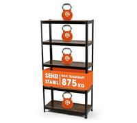 EASYmaxx Scaffalatura per carichi pesanti, 180 x 90 x 40 cm, effetto legno, portata 875 kg, 175 kg per livello, scaffale, banco da lavoro, scaffale per cantina, garage, sala hobby, officina