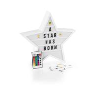 EASYmaxx Scatola luminosa a LED, per messaggi di testo personalizzati, set Mega con 150 emoji colorati e 173 lettere, numeri e simboli intercambiabili [stella]