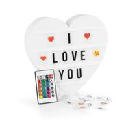 EASYmaxx Scatola luminosa a LED, per messaggi di testo personalizzati, set Mega con 150 emoji colorati e 173 lettere, numeri e simboli intercambiabili [cuore]