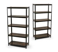 EASYmaxx Set di 2 scaffali industriali, 180 x 90 x 40 cm | Libreria con portata di 875 kg | Scaffalatura - 175 kg | Scaffalatura - 5 ripiani regolabili per un maggiore ordine in soggiorno, cucina