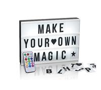 EASYmaxx set di luci a LED con cambio colore e timer | Include 173 lettere e simboli intercambiabili | Varie modalità di cambio colore | Funzionamento a batteria e collegamento USB [Formato A4]