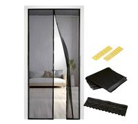 EASYmaxx tenda per porta 90 x 210 cm"Magic Click" | Per la protezione contro mosche e altri insetti | Pratica chiusura magnetica, facile montaggio adesivo [nero]