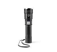 EASYmaxx Torcia a LED ricaricabile con USB-C e zoom; 3 modalità di luce, extra luminosa, lunga durata e resistente agli spruzzi; per campeggio, casa, auto e in viaggio