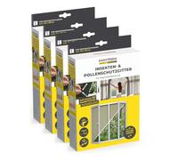 EASYmaxx Zanzariera antipolline per finestre con Magic Click | Tagliata su misura per tutte le finestre fino a 110 x 130 cm | Facile installazione con 12 magneti - senza forare o avvitare [4 Pezzi]