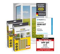 EASYmaxx Zanzariera Finestra Set Da 2 Magnetica Protezione Insetti Rete 150x130