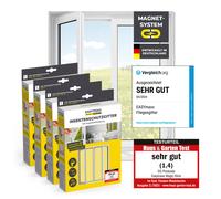 EASYmaxx Zanzariera Finestra Set di 4 150x130 Zanzariera Zanzariera Rete