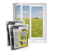 EASYmaxx Zanzariera per finestra con chiusura a strappo | Rete Anti-Insetti tagliabile fino a 130 x 150 cm | Facile installazione - senza forare e avvitare | Rete antizanzare autoadesivo [Nero]