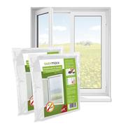 EASYmaxx Zanzariera per finestre con Cinghia con gancio e anello | Zanzariera tagliabile fino a 110 x 130 cm | Facile installazione - senza forare e avvitare | Cinghia gancio autoadesivo [2 Pezzi]