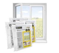 EASYmaxx Zanzariera per finestre con Cinghia con gancio e anello | Zanzariera tagliabile fino a 110 x 130 cm | Facile installazione - senza forare e avvitare | Cinghia gancio autoadesivo [4 Pezzi]