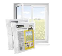 EASYmaxx Zanzariera per finestre con Cinghia con gancio e anello | Zanzariera tagliabile fino a 150 x 180 cm | Facile installazione - senza forare e avvitare | Cinghia gancio autoadesivo [2 Pezzi]