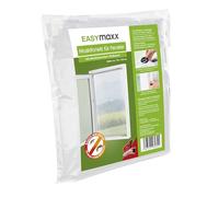EASYmaxx Zanzariera per finestre con Cinghia con gancio e anello | Zanzariera tagliabile fino a 150 x 130 cm | Facile installazione - senza forare e avvitare | Cinghia gancio autoadesivo [Bianco]