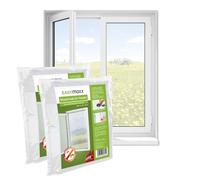 EASYmaxx Zanzariera per finestre con Cinghia con gancio e anello | Zanzariera tagliabile fino a 150 x 130 cm | Facile installazione - senza forare e avvitare | Cinghia gancio autoadesivo [2 Pezzi]