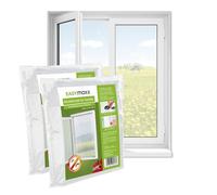 EASYmaxx Zanzariera per finestre con Cinghia con gancio e anello | Zanzariera tagliabile fino a 150 x 180 cm | Facile installazione - senza forare e avvitare | Cinghia gancio autoadesivo [2 Pezzi]