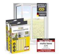 EASYmaxx Zanzariera per finestre con Magic Click | Tagliata individualmente su misura per tutte le finestre fino a 150 x 180 cm | Facile installazione con 12 magneti - senza forare o avvitare 2 Pezzi