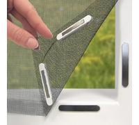 EASYmaxx Zanzariera per finestre con Magic Click | Tagliata individualmente su misura per tutte le finestre fino a 110 x 130 cm | Facile installazione con 12 magneti - senza forare o avvitare Nero