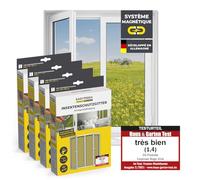 EASYmaxx Zanzariera per finestre con Magic Click | Tagliata individualmente su misura per tutte le finestre fino a 150 x 180 cm | Facile installazione con 12 magneti - senza forare o avvitare 4 Pezzi