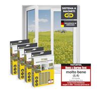 EASYmaxx Zanzariera per finestre con Magic Click | Tagliata individualmente su misura per tutte le finestre fino a 150x130 cm | Facile installazione con 12 magneti - senza forare o avvitare [4 Pezzi]