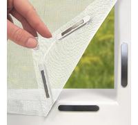 EASYmaxx Zanzariera per finestre con Magic Click | Tagliata individualmente su misura per tutte le finestre fino a 110 x 130 cm | Facile installazione con 12 magneti - senza forare o avvitare Bianco