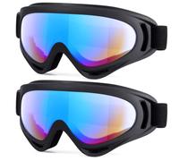 EasYoung Confezione da 2 occhiali da sci, occhiali da snowboard compatibili per bambini, adolescenti, ragazzi, ragazze, uomini e donne, occhiali da moto, occhiali resistenti al vento