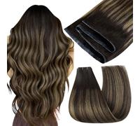 Easyouth Butterfly Extension Capelli Veri Ombre Marrone Extension Capelli Veri Tessitura Farfalla Ombre Marrone Scuro Medio Remy Doppia Trama Extensions Invisibile #2/8/2 55cm 100g