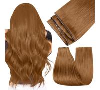 Easyouth Butterfly Weft Extension Capelli Veri Tessitura Marrone Extensions Capelli Butterfly Remy Marrone Double Weft PU OVO Extension in Human Hair Naturali #330 45cm 100g
