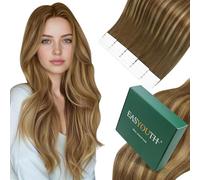 Easyouth Extension Adesive Capelli Veri 60cm Ombre Marrone Extensions Biadesive Capelli Veri Mittelbraun Balayage Miele Bionda Extension Remy Biadesivo Lunghi #4/4/27 50g 20pz