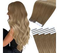 Easyouth Extension Capelli Veri Biadesivo Balayage Bionde Extensions Capelli Veri Adesivo Marrone Dorato Ombre Biondo Dorato Extension Adesivo Remy Naturali #Ba10/14 55cm 50g 20pz