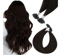 Easyouth Extension Capelli Veri Cheratina Marrone Capelli Veri Extension Cheratina Marrone Più Profondo U Tip Hair Extensions Remy Naturali #2 35cm 50g 50s