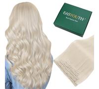 Easyouth Extension Capelli Veri Clip Biondo Extension Capelli Umani Clip Platino Bionda Clip in Human Hair Extensions Naturali #1000 45cm 70g 5pcs