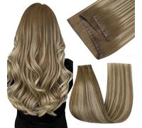Easyouth Extension Capelli Veri Farfalla Genius Trama Biondo Ombre Extension Capelli Veri Butterfly Marrone Medio Ombre Biondo Platino Vuole Aggiungere Volume Invisibile #6/60/6 40cm 80g