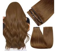 Easyouth Extension Capelli Veri Tessitura Farfalla Marrone Extensions Capelli Butterfly Remy Marrone Double Weft PU OVO Extension in Human Hair Naturali #330 45cm 100g