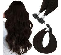 Easyouth Extension Cheratina Capelli Umani Marron U Tip Extensions Capelli Veri Marron Extension Cheratina Remy Hair Hot Fusion Dritto 40cm 50g 50Ciocche #2