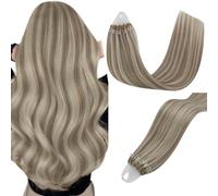 Easyouth Extension Microring Capelli Veri Biondo Remy Micro Loop Hair Extension Marrone Cenere Highlights Platino Bionda Extension Capelli Umani Pre Bonded Lisci 40cm 50g #8P60