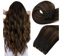 Easyouth Extension Per Tessitura Capelli Veri Marrone Balayage #2/8/2 Extensions Tessitura Capelli Veri Ombre Marrone Scuro Medio Weft Remy Human Hair Extension Lisci 45cm 100g