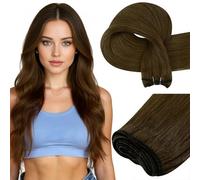 Easyouth Extension Tessitura Capelli Veri 50 cm Castano Extension Capelli Umani Tessitura Castano Scuro Remy Tessitura Capelli Extension Lisci 100g #4