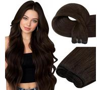 Easyouth Extension Tessitura Capelli Veri 60 cm Marrone Estensione Capelli Veri Tessitura Il Marrone Più Profondo Weft Remy Human Hair Extension Lunghi #2 100g