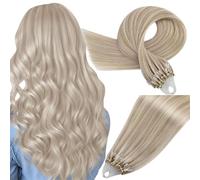 Easyouth Micro Loop Extension Capelli Veri Biondo Extension Microring Capelli Umani Biondo Cenere a Biondo Candido Highlight Pre Bonded Capelli Extension Rmey 55 cm 50g #18/613