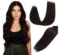 Easyouth microring extension capelli veri Marrone extensions micro ring capelli veri Marrone più Scuro hair extension human micro loop Donne #2 35cm 50g 50s