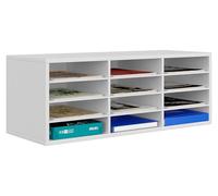 EasyPAG 12 Scomparti Legno A4 Organizzatore Carta Portadocumenti Scrivania Vassoio Ufficio Vaschetta Portalettere Ripiano Portacorrispondenza,Bianco