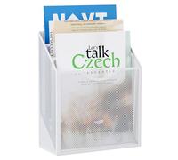 EasyPAG 3 Compartimenti Metallo Rete A4 Vassoio Scrivania Organizzatore Carta Vaschetta Portalettere Portadocumenti Ufficio Ripiano Portacorrispondenza,Bianco