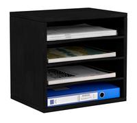 EasyPAG 4 Livelli Legno A4 Organizzatore Scrivania Portadocumenti Ufficio Vaschetta Portalettere Ripiano Portacorrispondenza Vassoio Impilabile,Nero