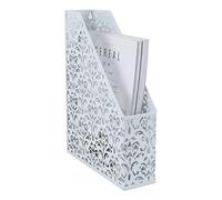 EasyPAG Metallo Verticale Portariviste Scrivania Organizzatore Ufficio Porta Raccoglitori Vassoio Carta A4 Ripiano Portacorrispondenza,Bianco
