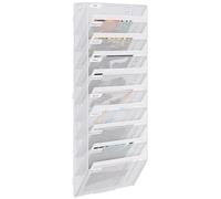 EasyPAG Portadocumenti a Parete A4 10 Compartimenti Metallo Rete Assemblabile,Portariviste a Muro,Porta Lettere da Appendere,Organizzatore Posta da Muro per Ufficio & Casa,Bianco