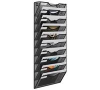 EasyPAG Portadocumenti a Parete A4 10 Compartimenti Metallo Rete,Portariviste a Muro,Porta Lettere da Appendere,Organizzatore Posta da Muro per Ufficio & Casa,Nero