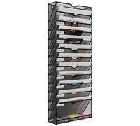 EasyPAG Portadocumenti a Parete A4 13 Compartimenti Metallo Rete,Portariviste a Muro,Porta Lettere da Appendere,Organizzatore Posta da Muro per Ufficio & Casa,Nero