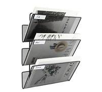 EasyPAG Portadocumenti a Parete A4 3 Compartimenti Metallo Rete,Portariviste a Muro,Organizzatore Posta da Muro,Porta Lettere da Appendere per Ufficio & Casa,Nero