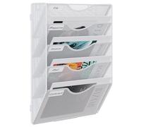 EasyPAG Portadocumenti a Parete A4 5 Compartimenti Metallo Rete Assemblabile,Portariviste a Muro,Porta Lettere da Appendere,Organizzatore Posta da Muro per Ufficio & Casa,Bianco
