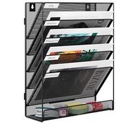 EasyPAG Portadocumenti a Parete A4 6 Compartimenti Metallo Rete,Portariviste a Muro,Porta Lettere da Appendere,Organizzatore Posta da Muro per Ufficio & Casa,Nero