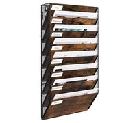 EasyPAG Portadocumenti a Parete A4 8 Compartimenti Metallo Legno,Portariviste a Muro,Organizzatore Posta da Muro,Porta Lettere da Appendere per Ufficio & Casa